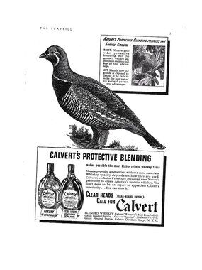 Print Ad Calvert Whiskey Protective Blending Spruce Grouse Vintage 1941 Cocktail